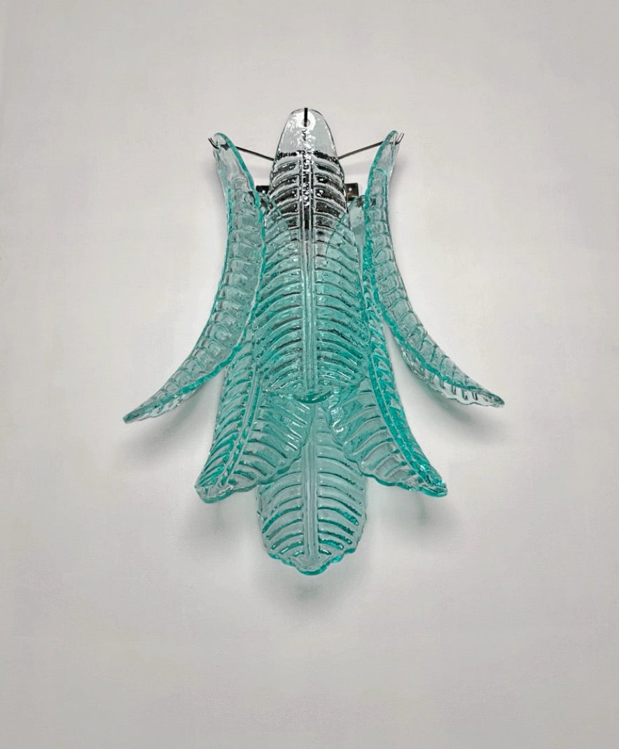 Murano Vegglampe – 6 Turkise Felciglass – 2 stk – detalj 9 – Murano Classics
