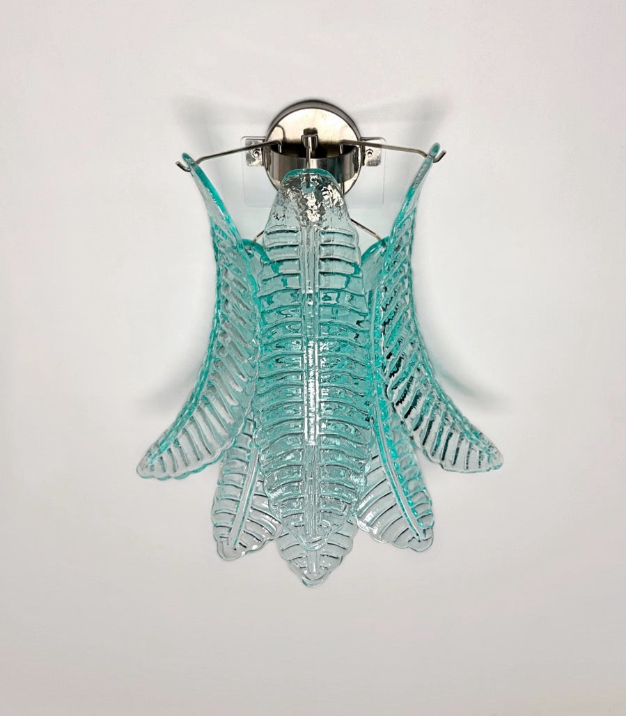 Murano Vegglampe | 6 Turkise Felciglass | 1 par