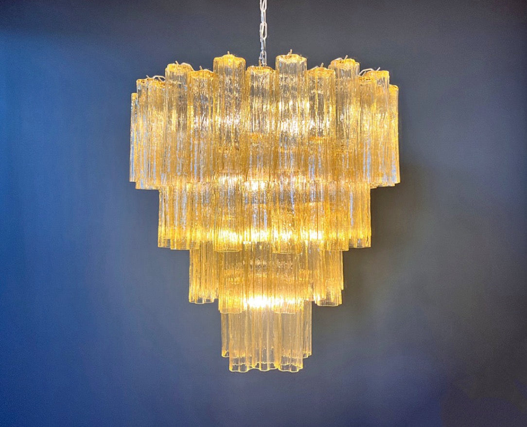 Murano Lysekrone – 80 Gule Glassrør – detalj 6 – Murano Classics