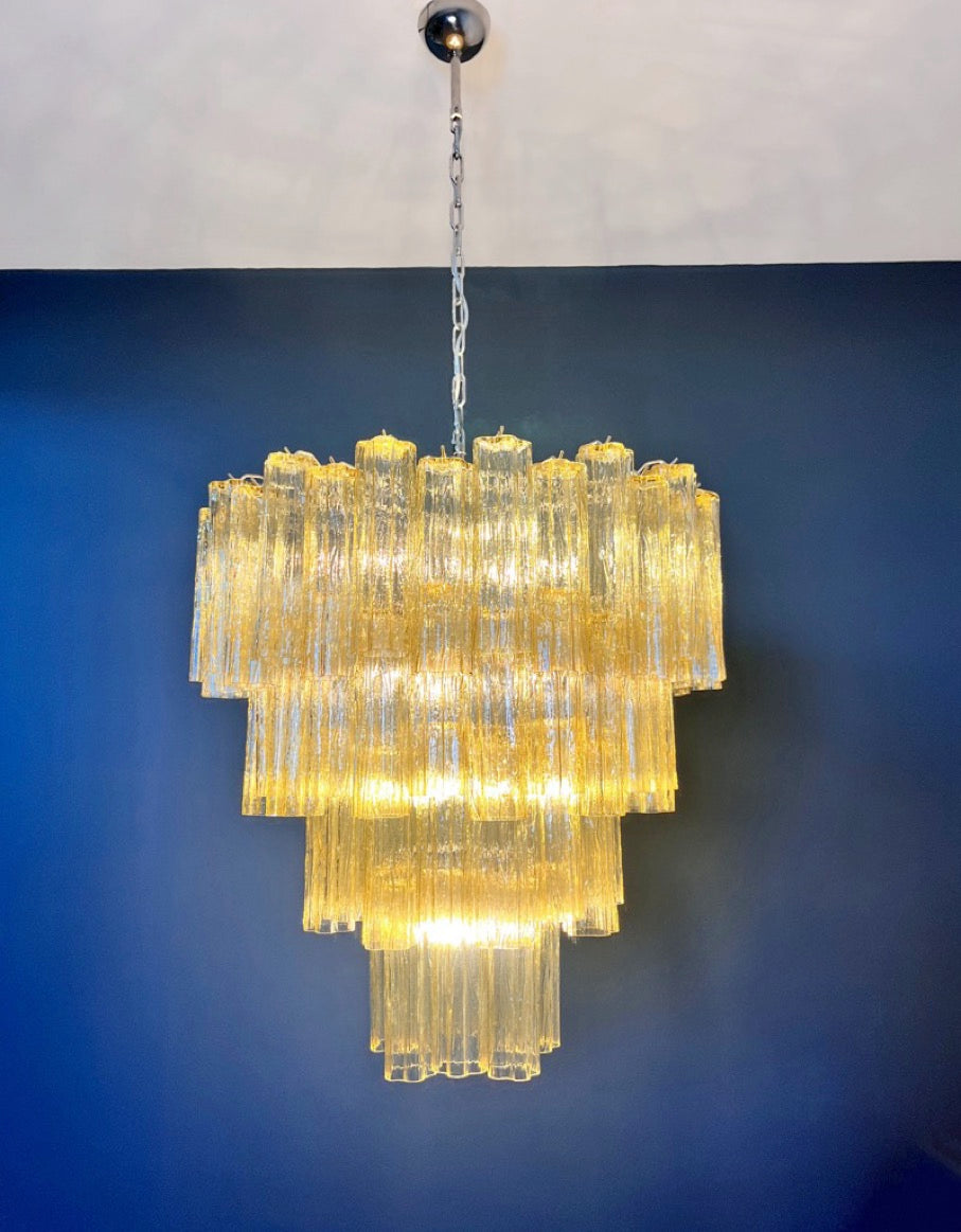 Murano Lysekrone – 80 Gule Glassrør – detalj 5 – Murano Classics