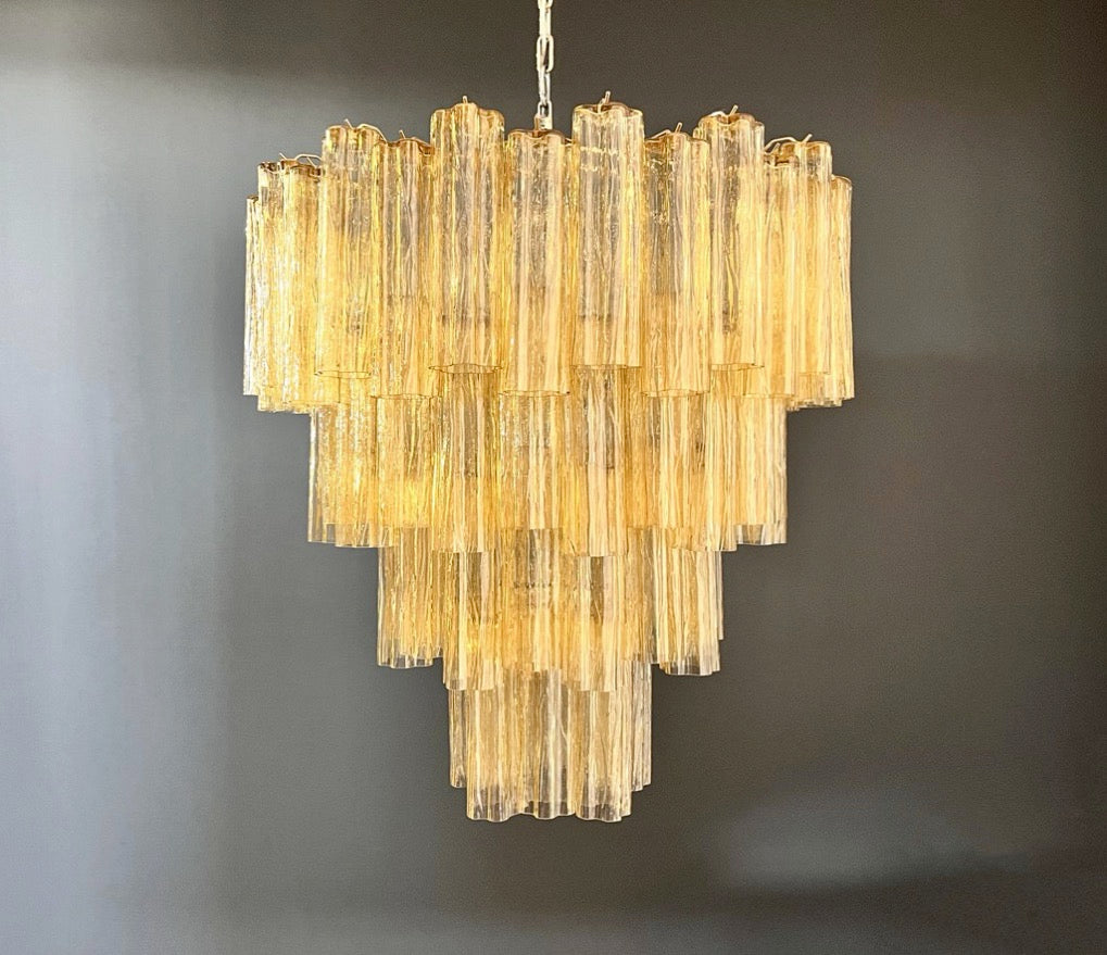 Murano Lysekrone – 80 Gule Glassrør – detalj 11 – Murano Classics