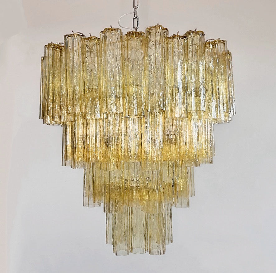 Murano Lysekrone – 80 Gule Glassrør – detalj 7 – Murano Classics