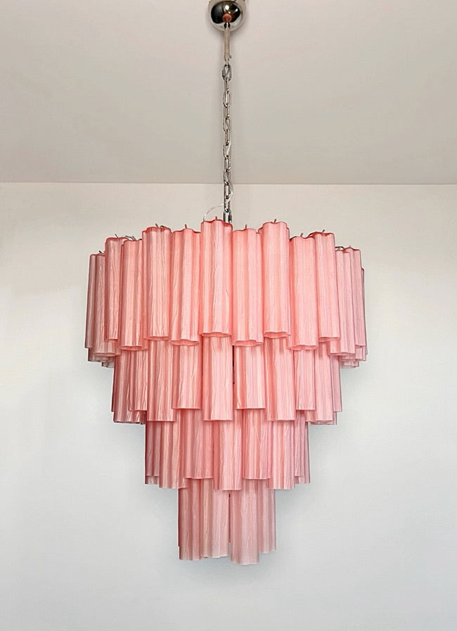 Murano Lysekrone | 80 Rosa Etsede Rørglass