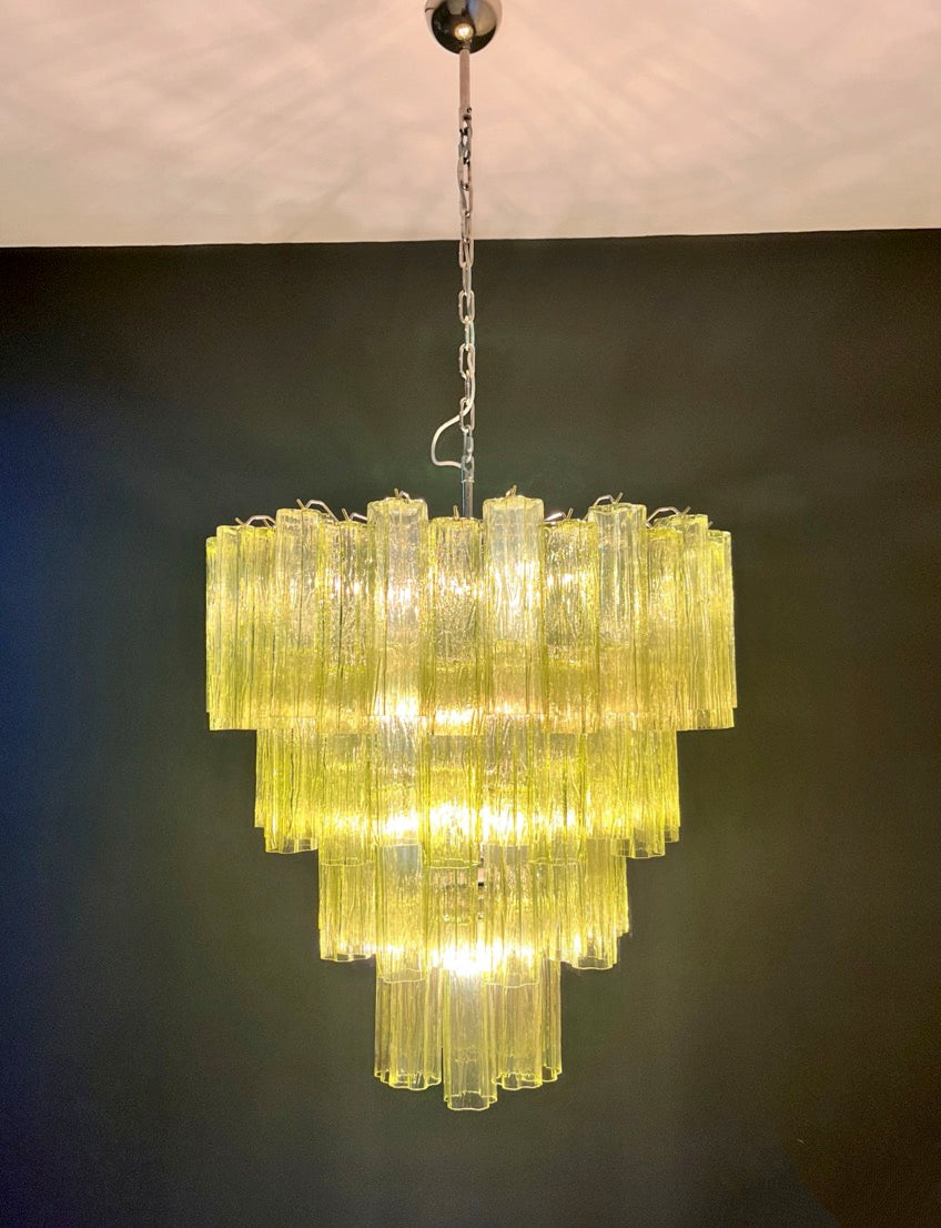 Murano Lysekrone – 80 Grønne Glassrør – detalj 7 – Murano Classics