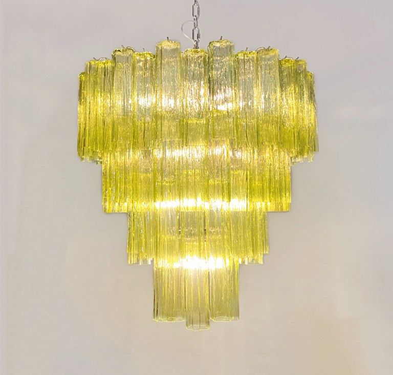Murano Lysekrone – 80 Grønne Glassrør – detalj 4 – Murano Classics