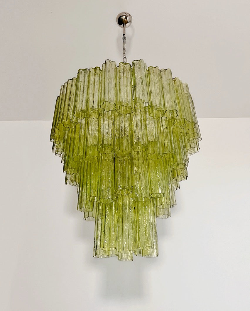 Murano Lysekrone – 80 Grønne Glassrør – detalj 9 – Murano Classics