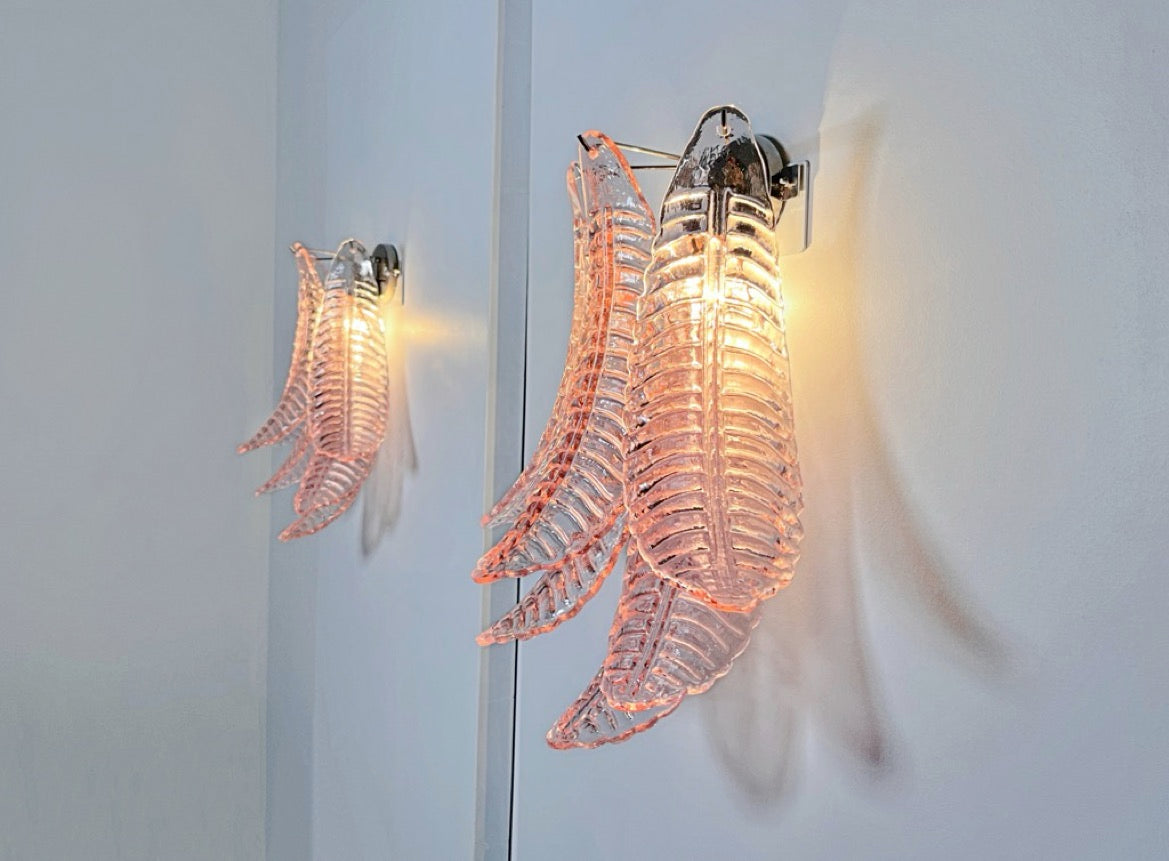 Murano Vegglampe – 6 Rosa Felciglass – 2 stk – detalj 6 – Murano Classics