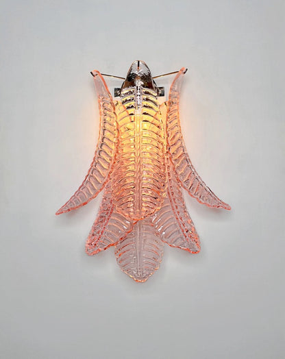 Murano Vegglampe | 6 Rosa Felciglass | 1 par