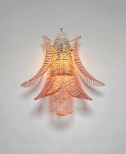 Murano Vegglampe | 6 Rosa Felciglass | 1 par