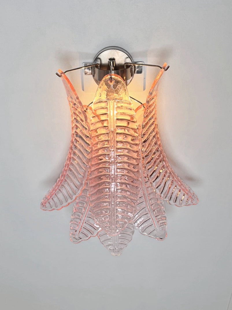 Murano Vegglampe – 6 Rosa Felciglass – 2 stk – detalj 2 – Murano Classics