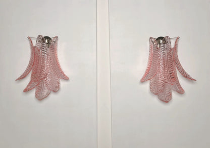 Murano Vegglampe | 6 Rosa Felciglass | 1 par