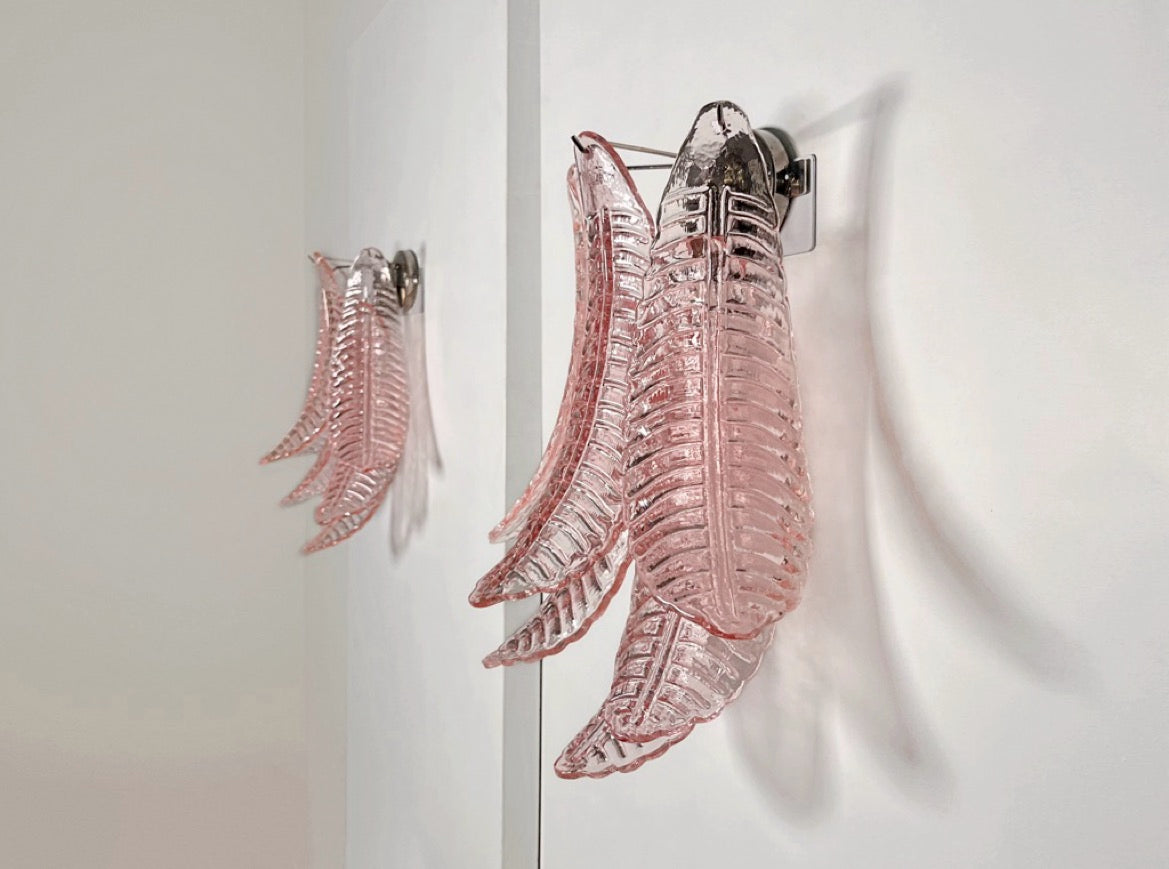 Murano Vegglampe – 6 Rosa Felciglass – 2 stk – detalj 11 – Murano Classics