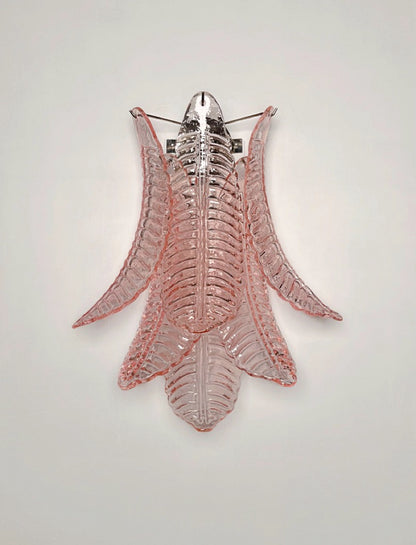Murano Vegglampe | 6 Rosa Felciglass | 1 par