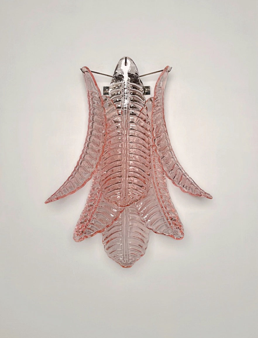 Murano Vegglampe – 6 Rosa Felciglass – 2 stk – detalj 10 – Murano Classics