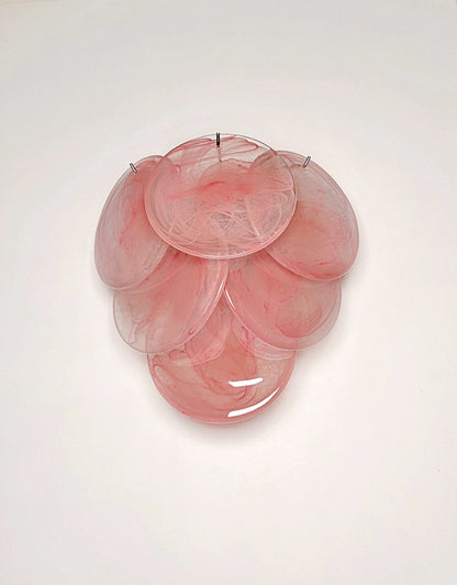 Murano Vegglampe | 6 Rosa Alabaster Diskglass | 1 par