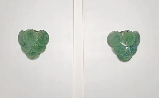Murano Vegglampe | 6 Grønne Alabaster Diskglass | 1 par