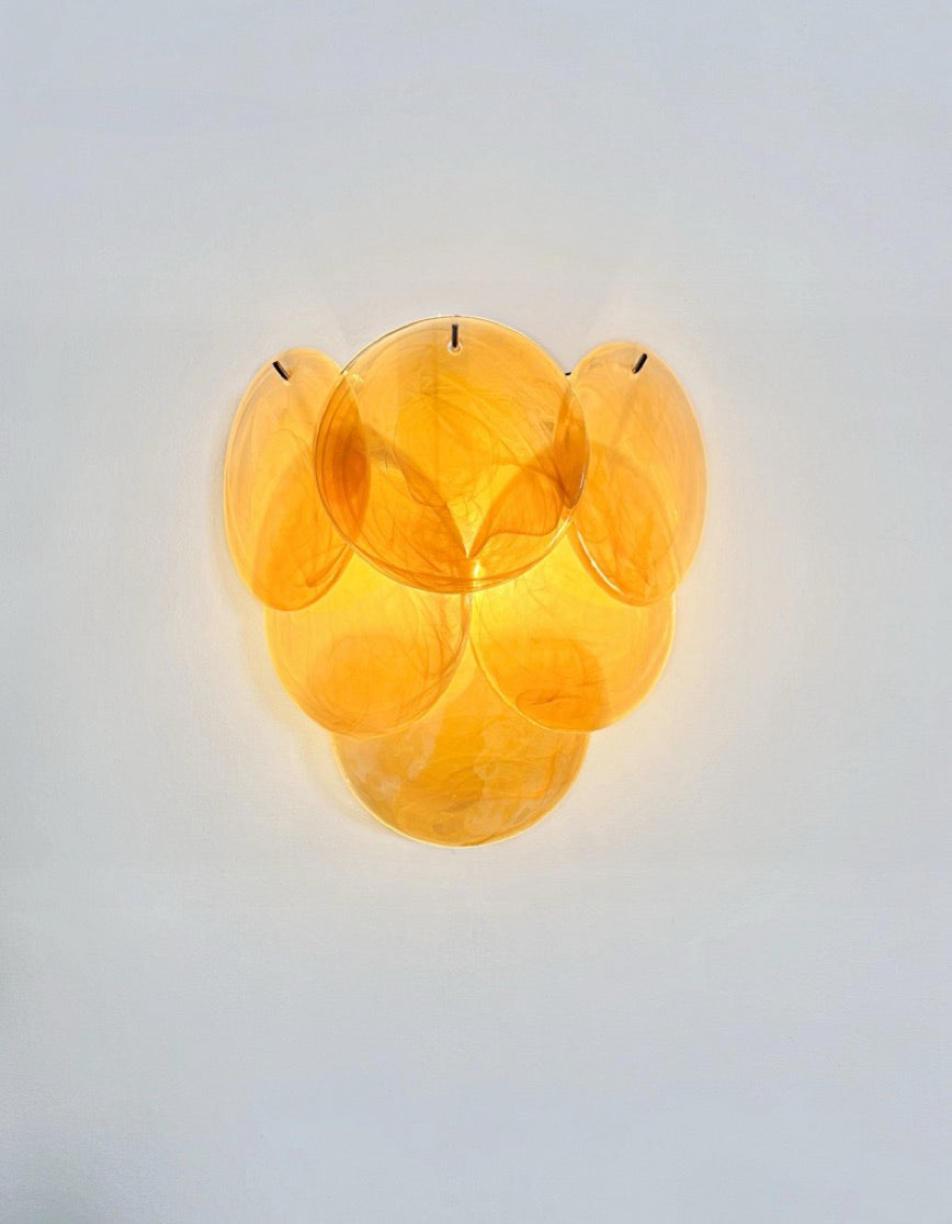 Murano Vegglampe – 6 Alabaster Gull Diskglass – 2 stk – detalj 5 – Murano Classics