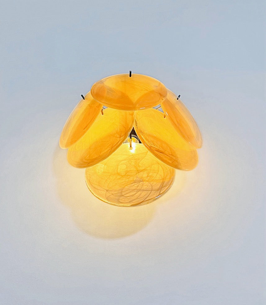 Murano Vegglampe – 6 Alabaster Gull Diskglass – 2 stk – detalj 3 – Murano Classics