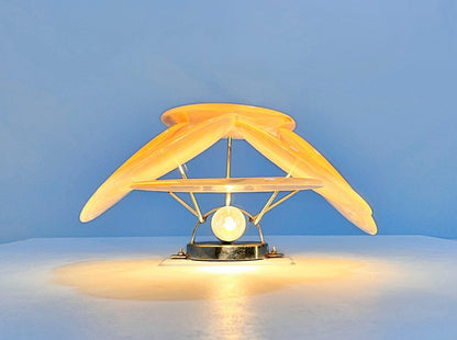 Murano Vegglampe | 6 Alabaster Gull Diskglass | 1 par