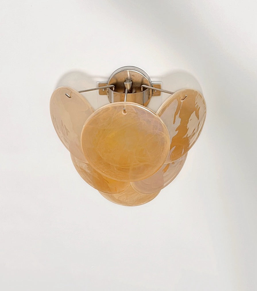 Murano Vegglampe – 6 Alabaster Gull Diskglass – 2 stk – detalj 7 – Murano Classics