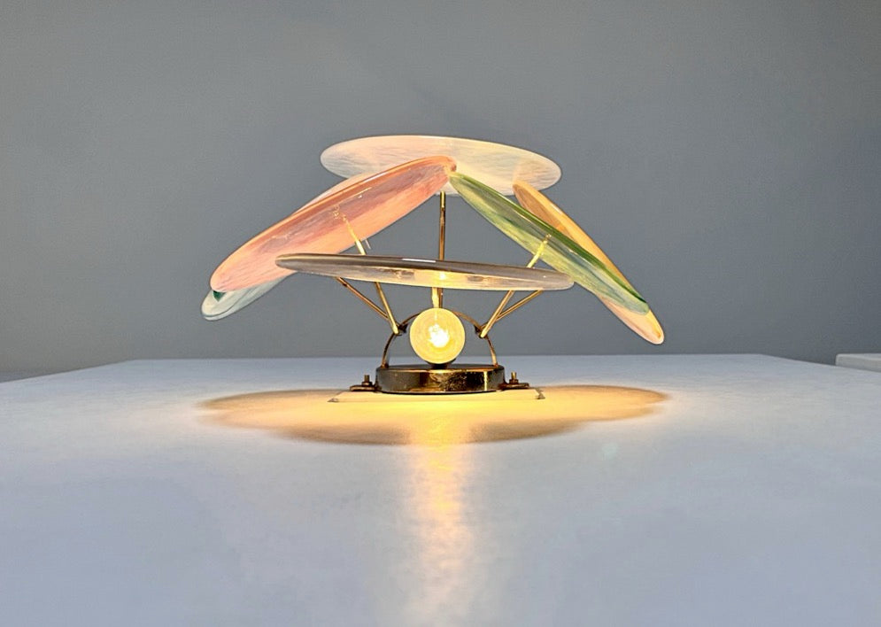 Murano Vegglampe – 6 Multifarget Alabaster Diskglass – 2 stk – detalj 1 – Murano Classics