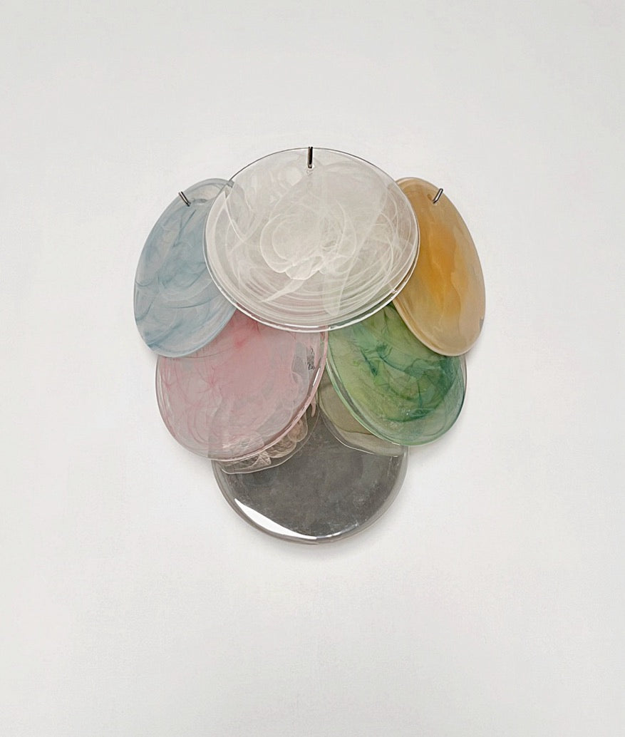 Murano Vegglampe – 6 Multifarget Alabaster Diskglass – 2 stk – detalj 10 – Murano Classics