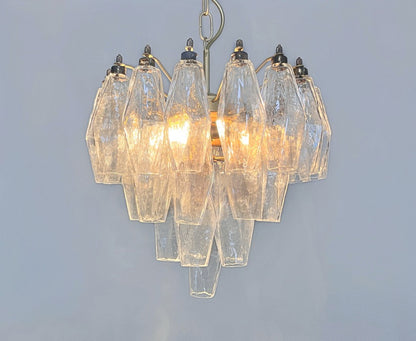 Murano Lysekrone | Klare Gull Poliedriglass