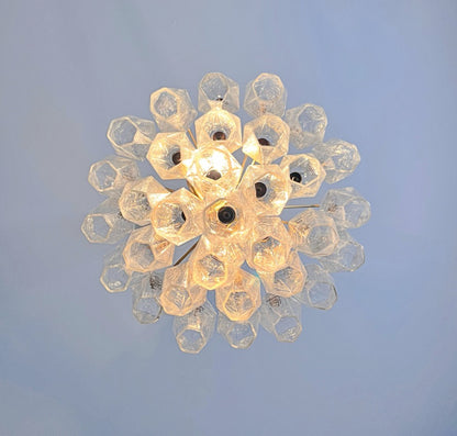 Murano Lysekrone | Klare Gull Poliedriglass