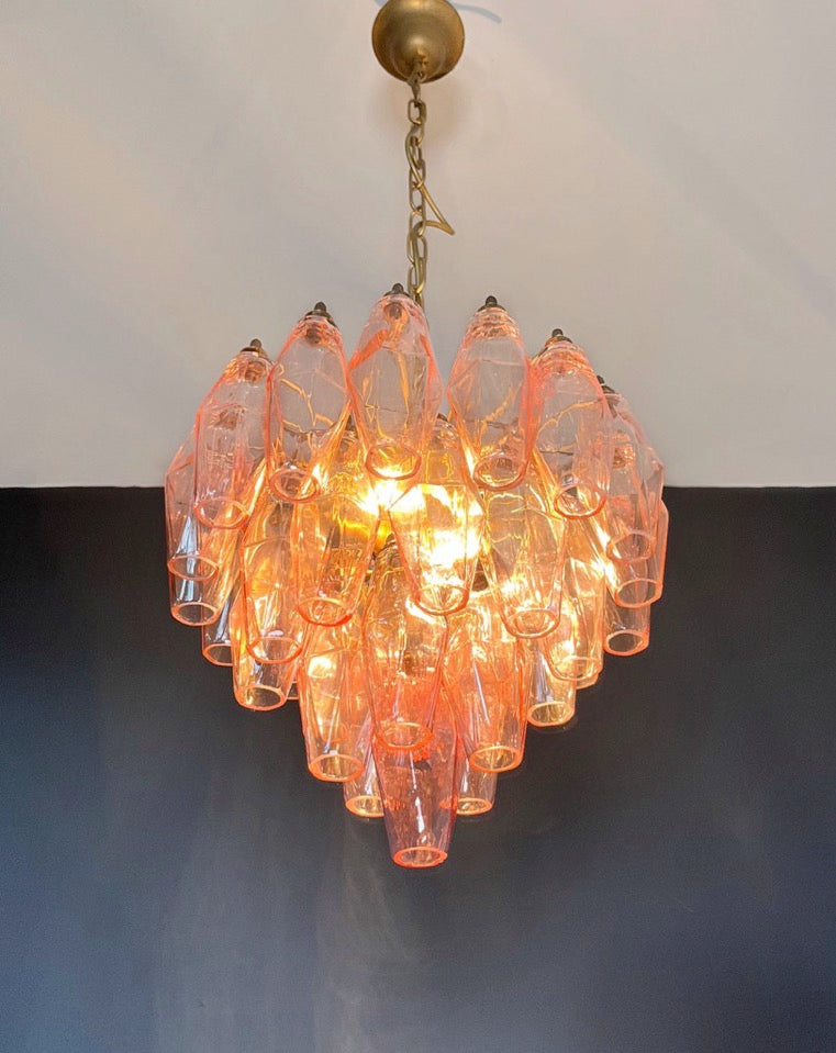 Murano Lysekrone – 32 Rosa Poliedriglass – detalj 6 – Murano Classics