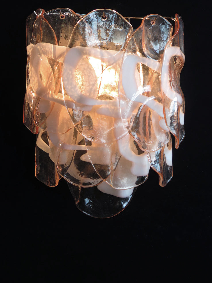 Murano Vegglampe – 10 Rosa Crostoliglass – 2 stk – detalj 11 – Murano Classics