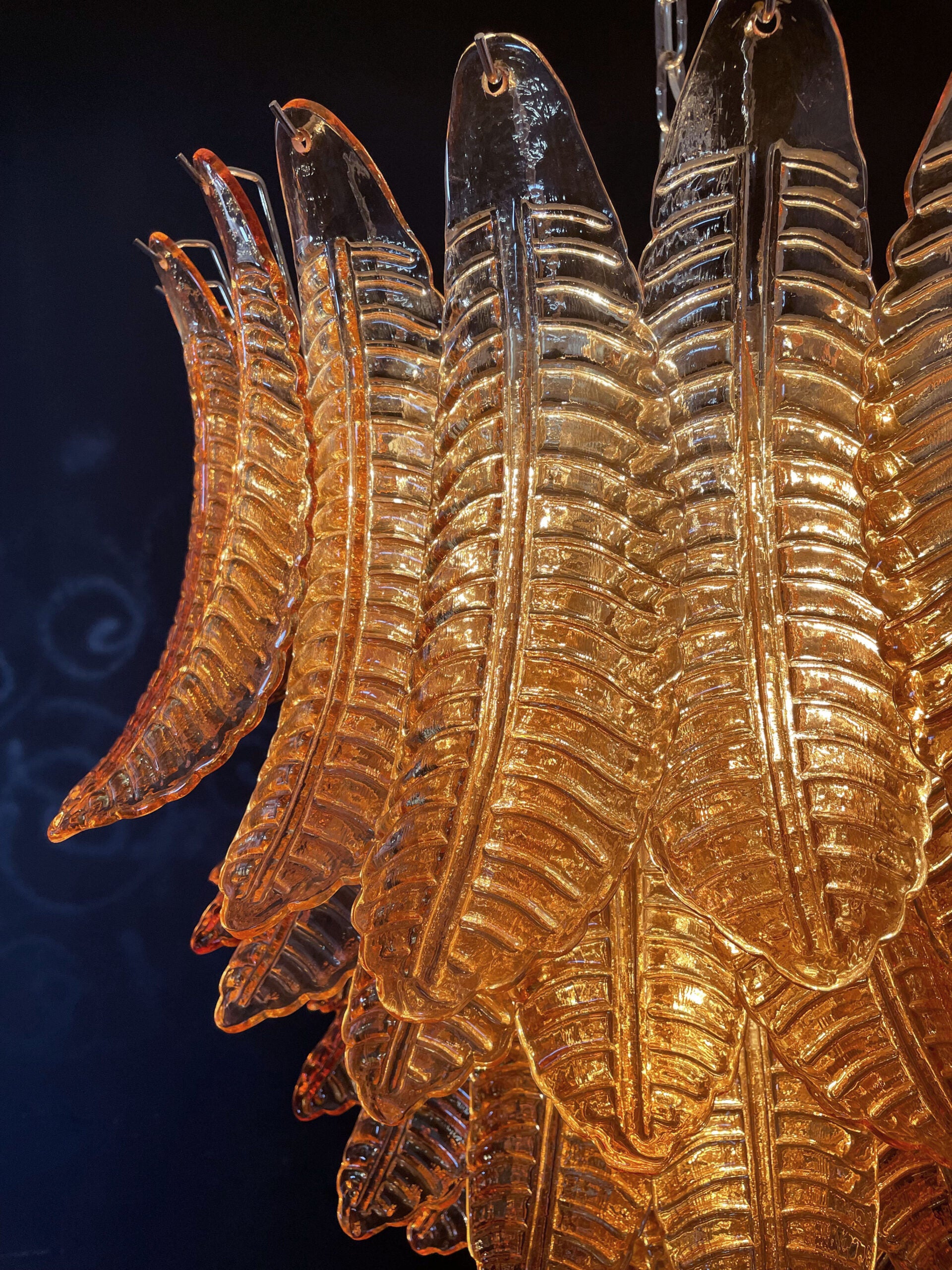 Murano Lysekrone – 75 Gule Felciglass – detalj 10 – Murano Classics