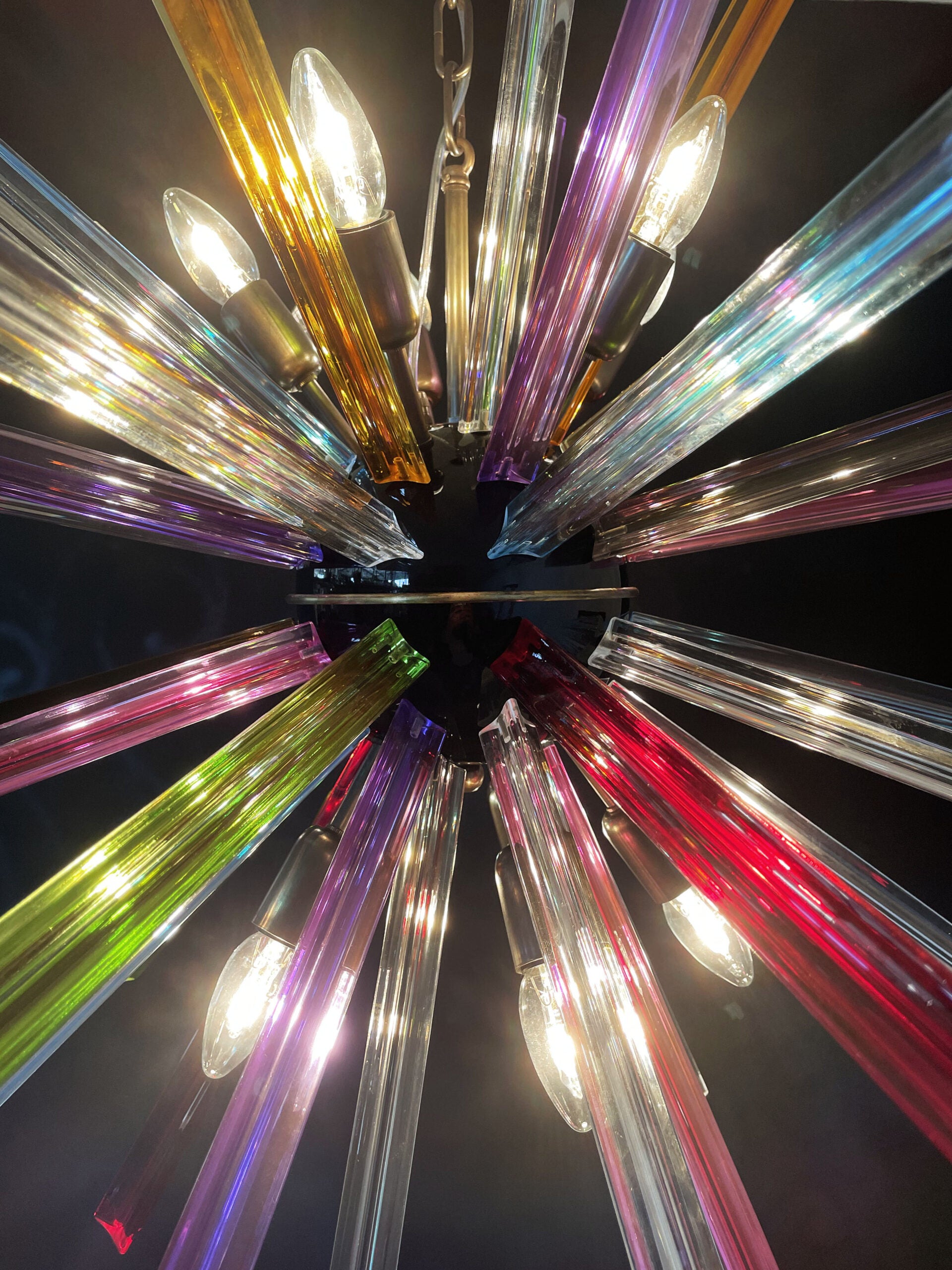 Murano Lysekrone – 50 Multifarge Sputnik – detalj 3 – Murano Classics