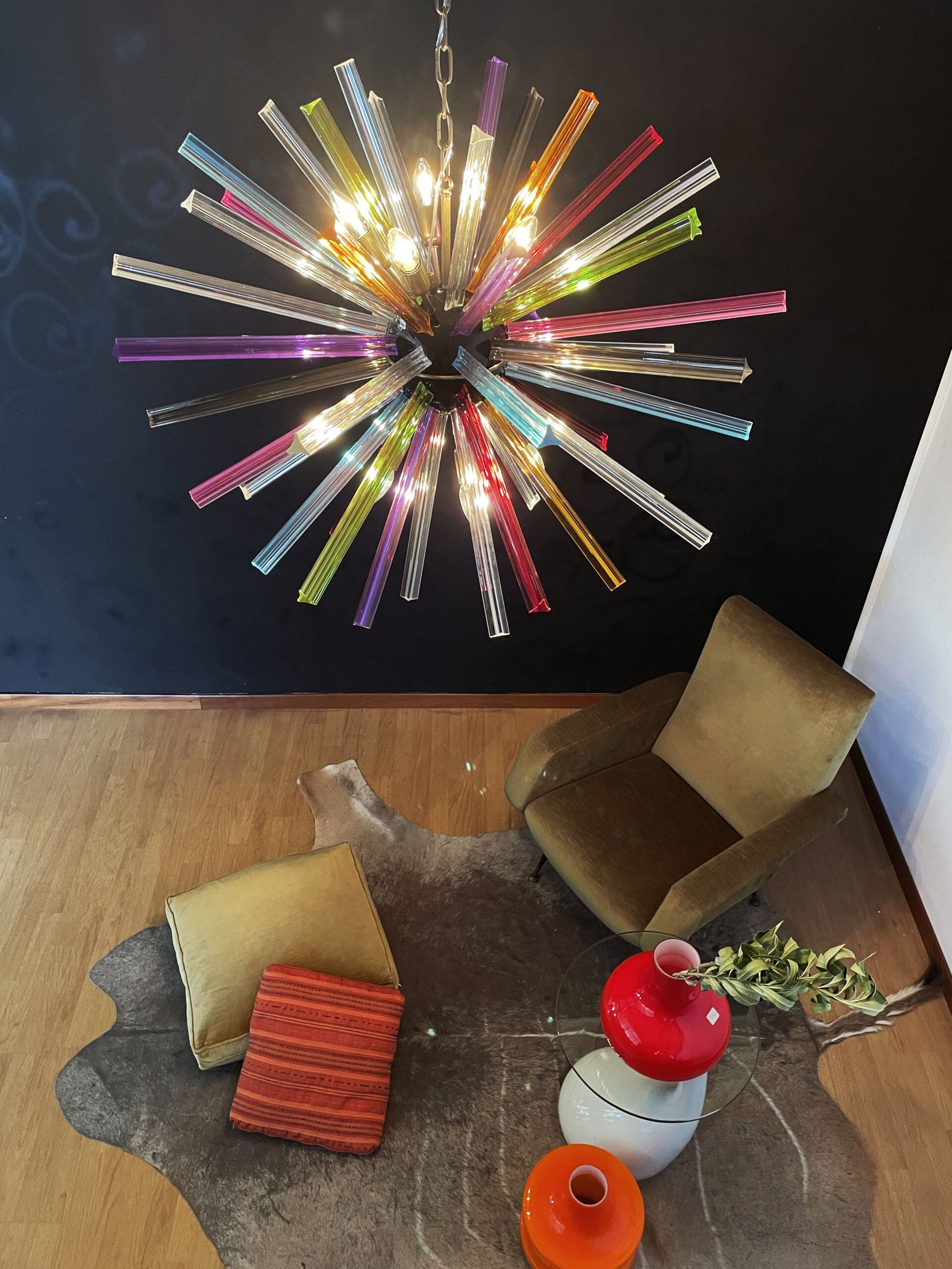 Murano Lysekrone – 50 Multifarge Sputnik – detalj 4 – Murano Classics