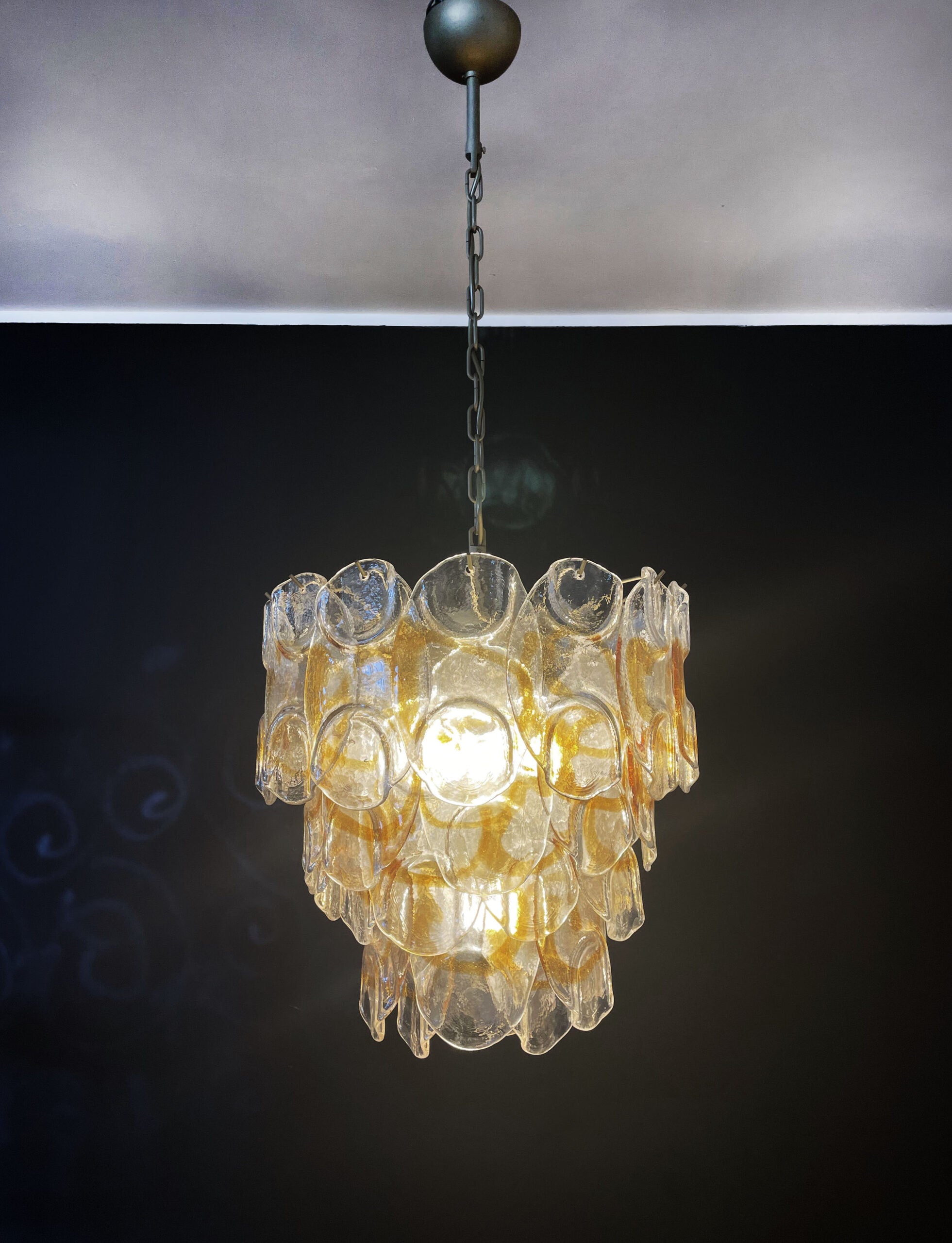 Murano Lysekrone – 41 Gule Crostoliglass – detalj 10 – Murano Classics