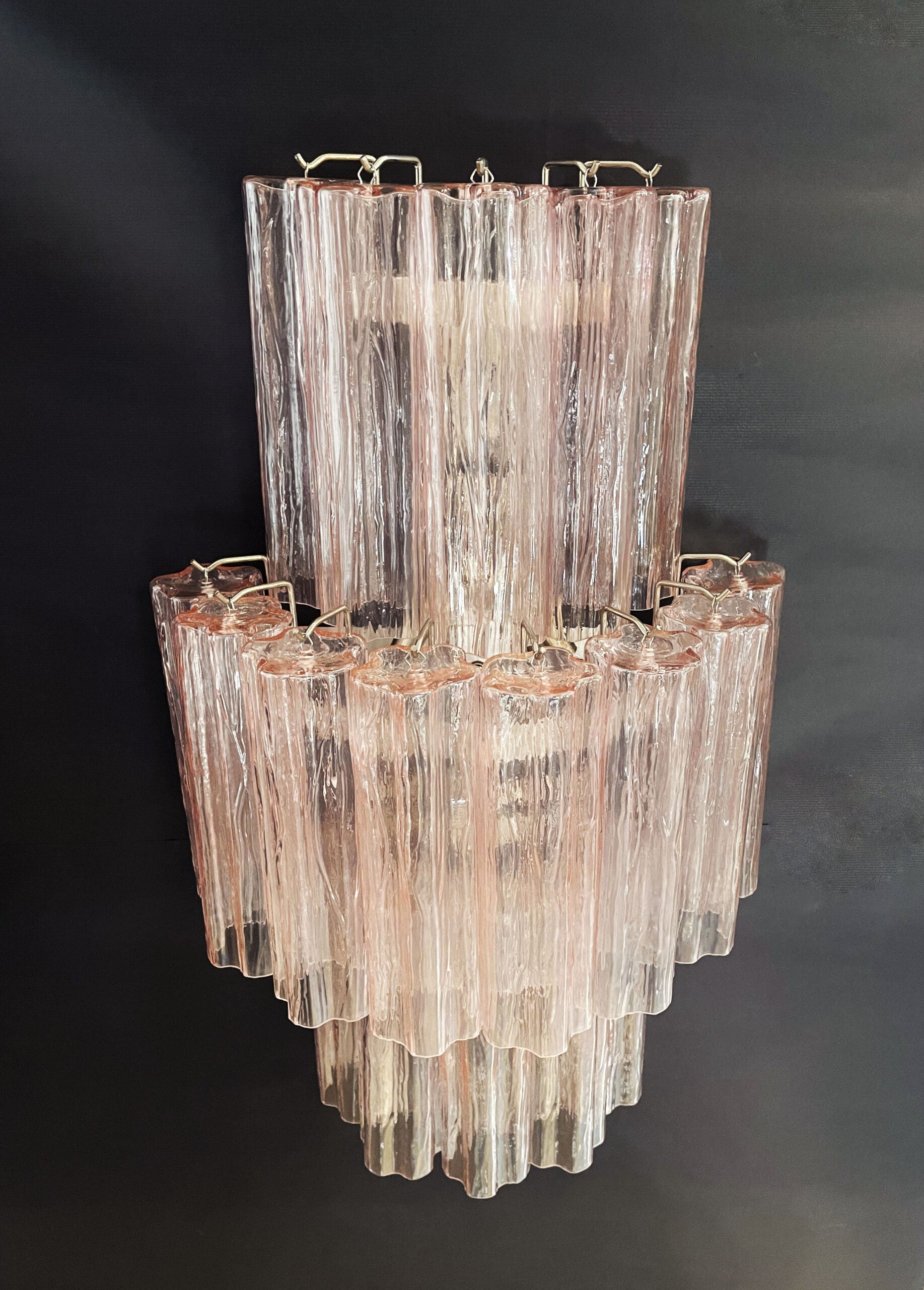 Murano Vegglampe | 18 Rosa Prismeglass | 1 par