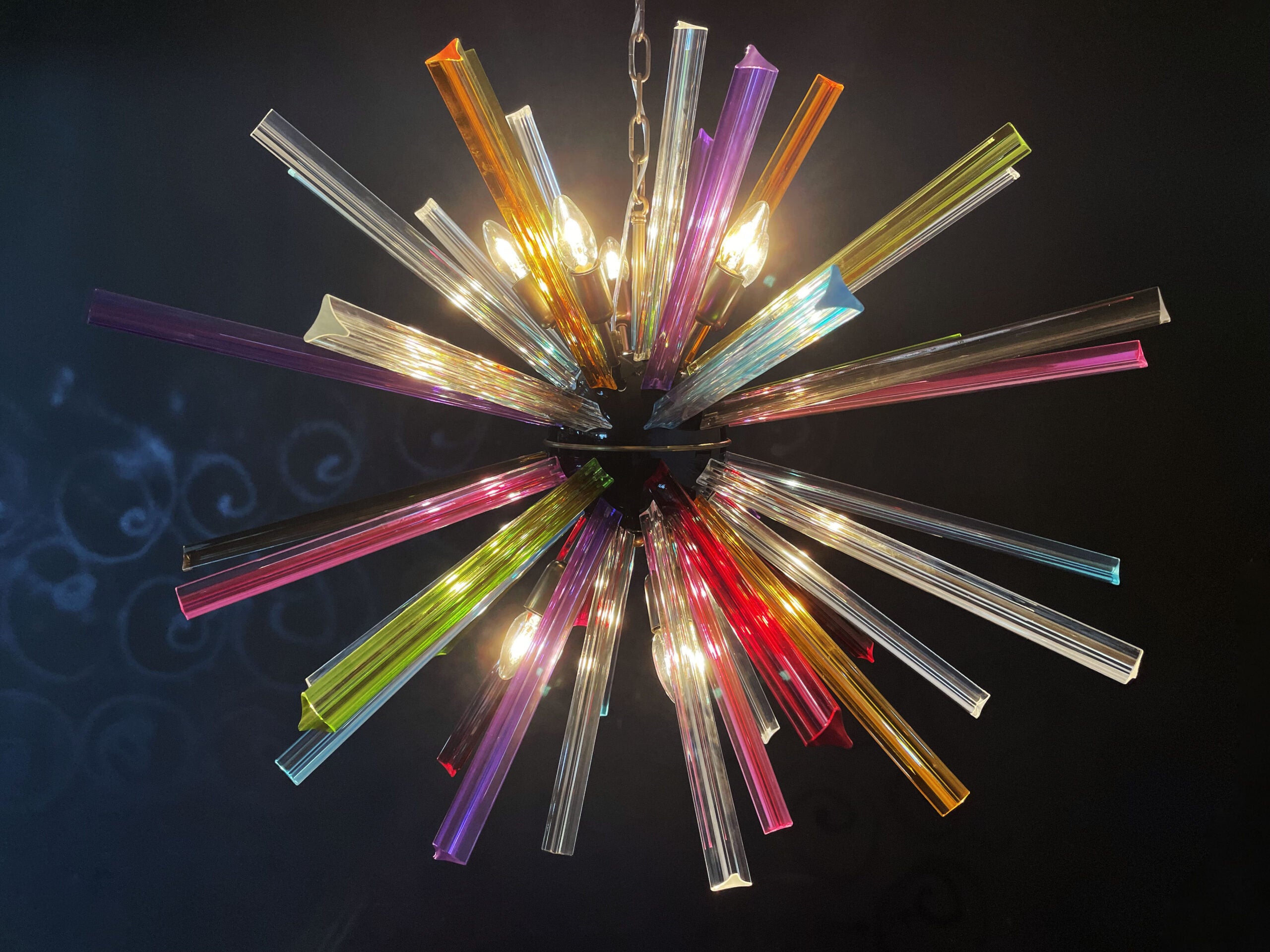 Murano Lysekrone – 50 Multifarge Sputnik – detalj 5 – Murano Classics