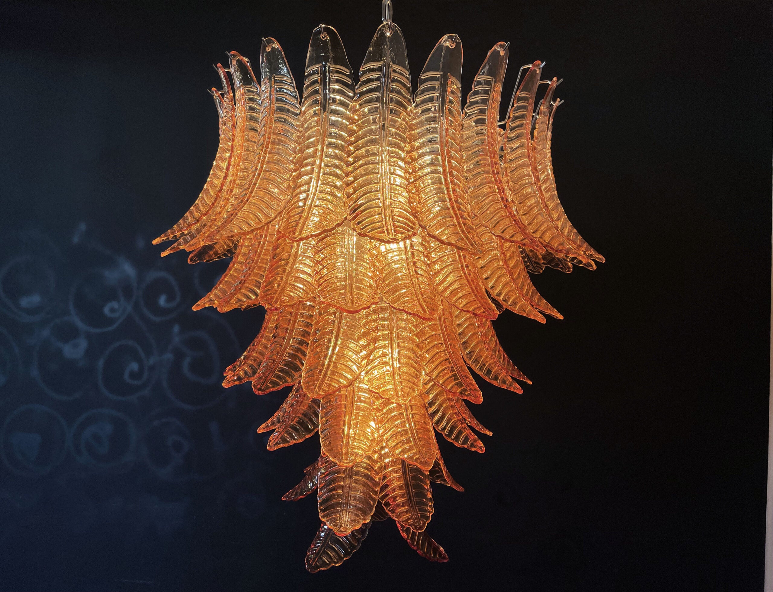 Murano Lysekrone – 75 Gule Felciglass – detalj 11 – Murano Classics
