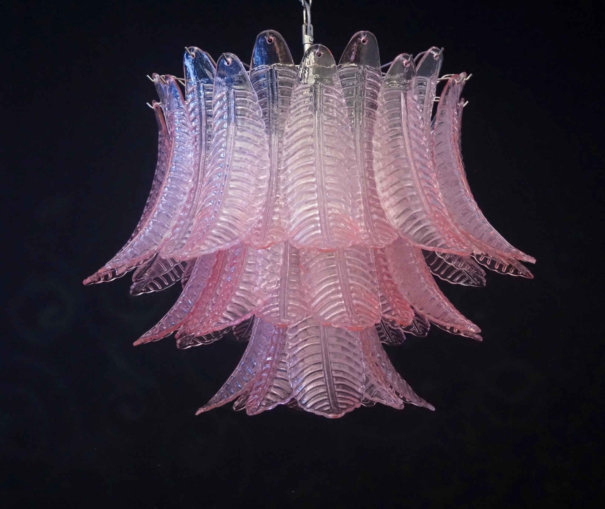 Murano Lysekrone – 48 Rosa Felciglass – detalj 3 – Murano Classics