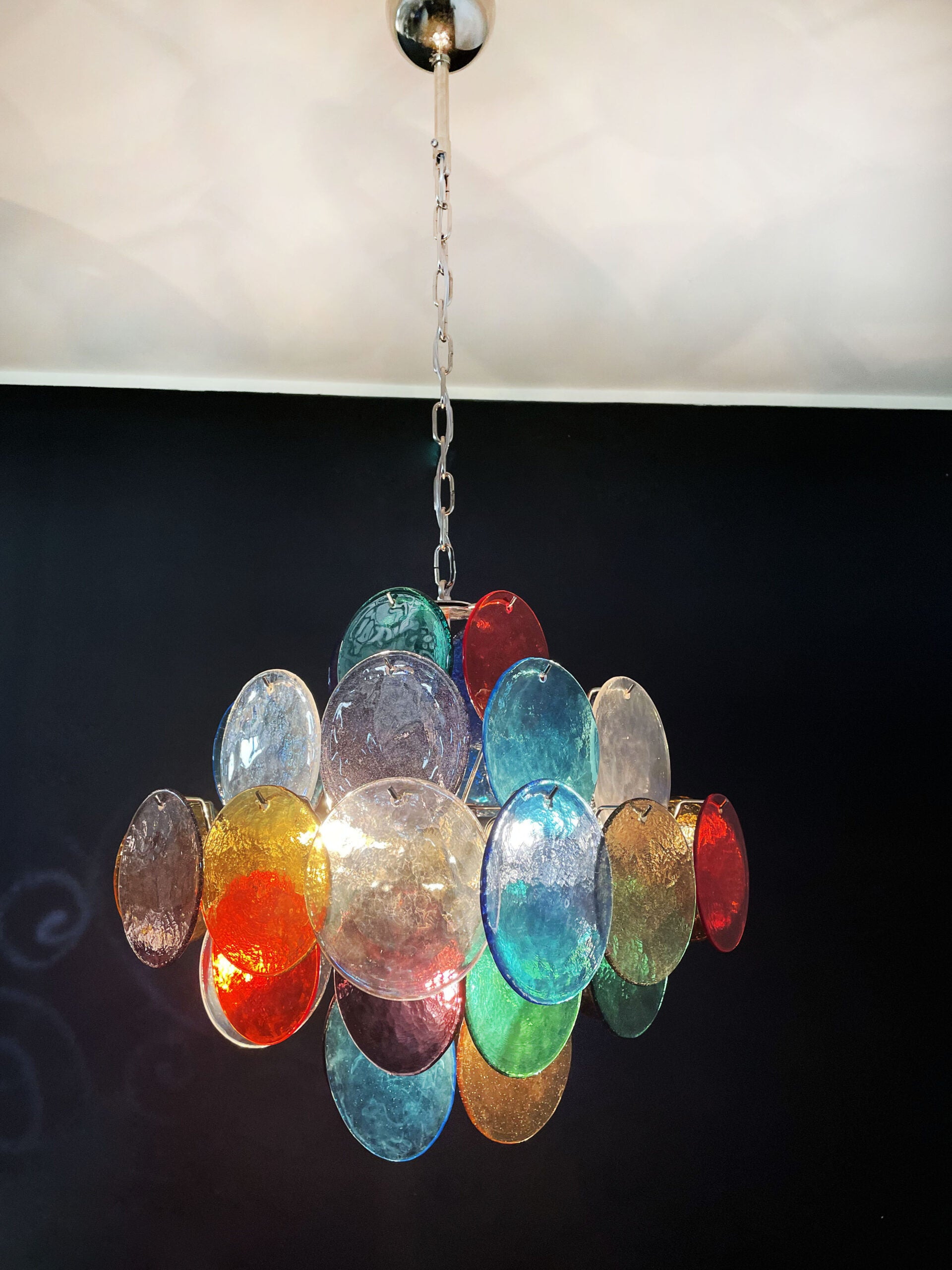 Murano Lysekrone – 36 Multifargede Glassdisker – detalj 4 – Murano Classics