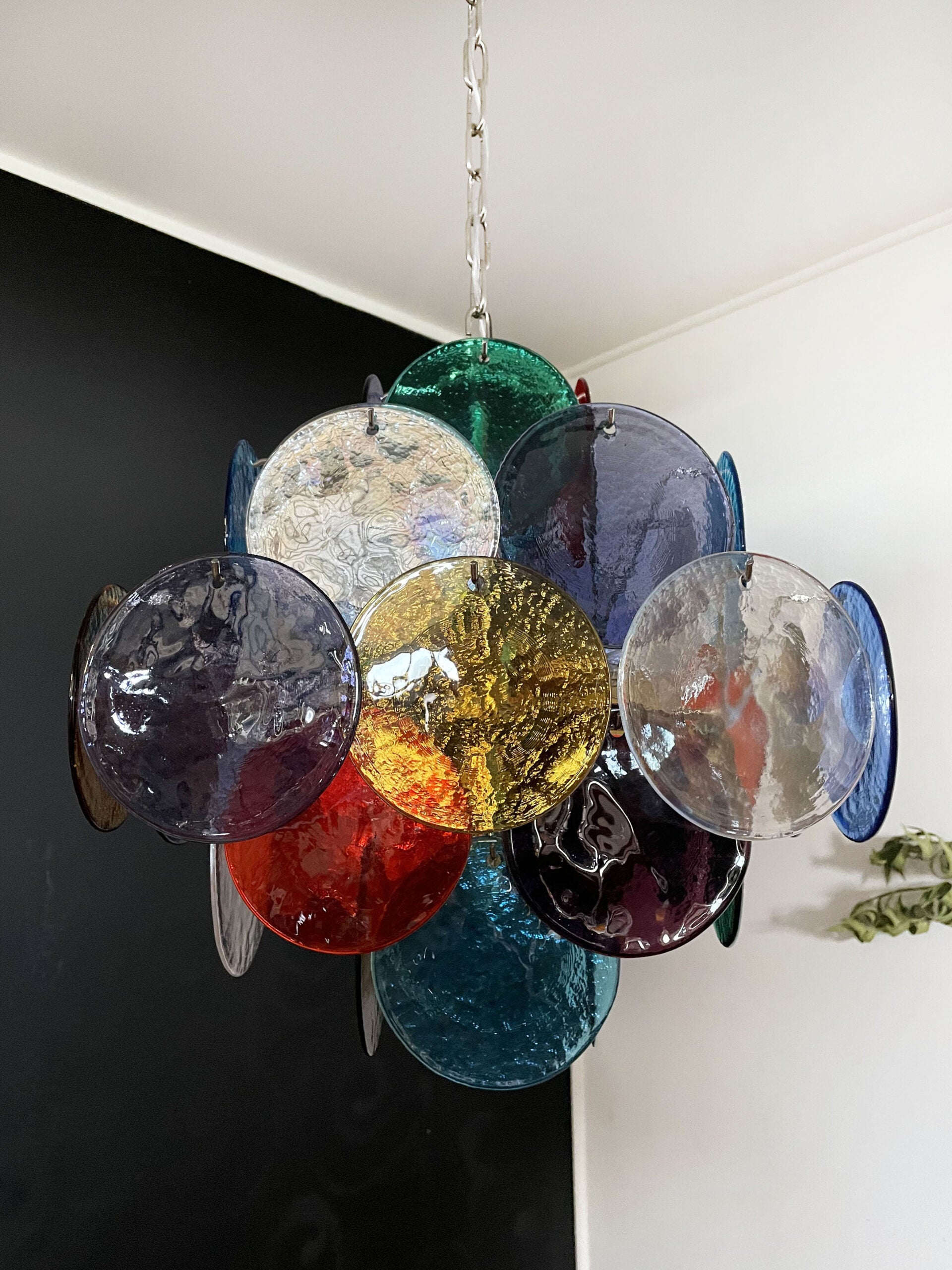 Murano Lysekrone | 36 Multifargede Glassdisker