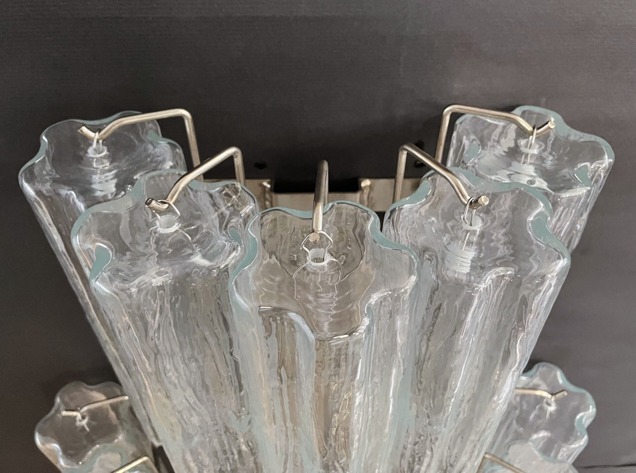 Murano Vegglampe | 18 Klare Prismeglass | 1 par