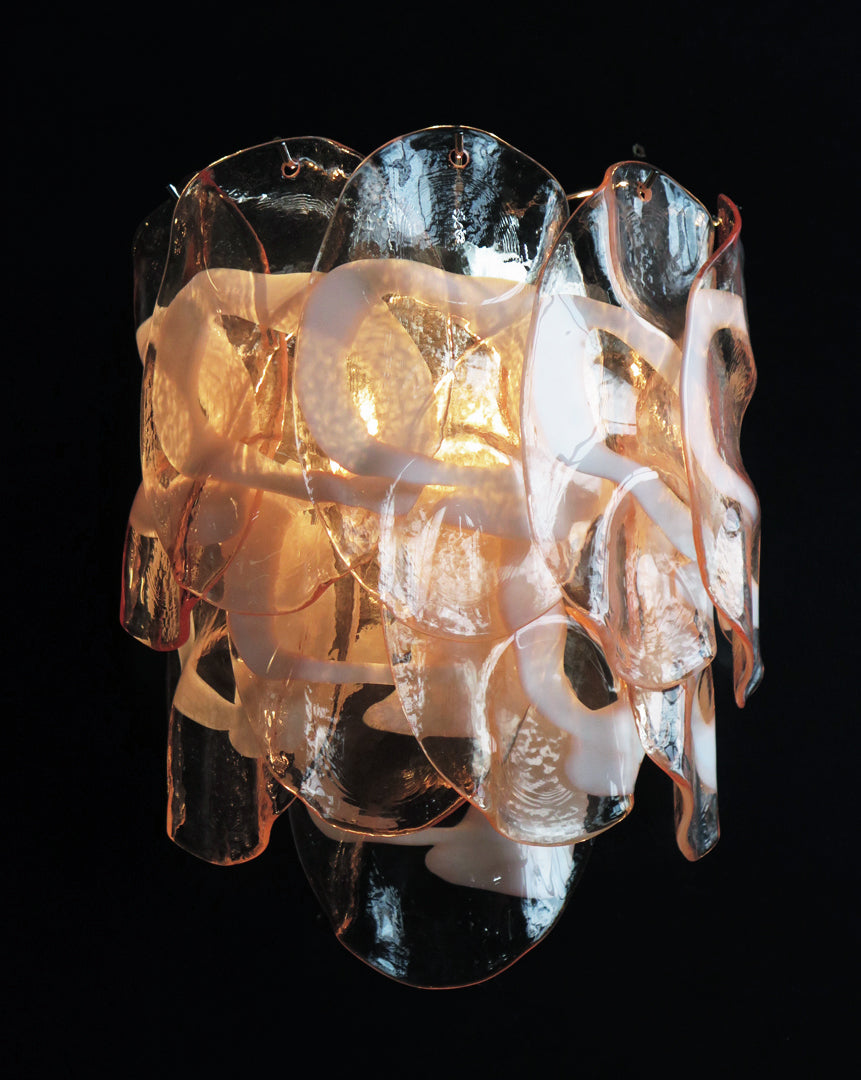 Murano Vegglampe – 10 Rosa Crostoliglass – 2 stk – detalj 3 – Murano Classics