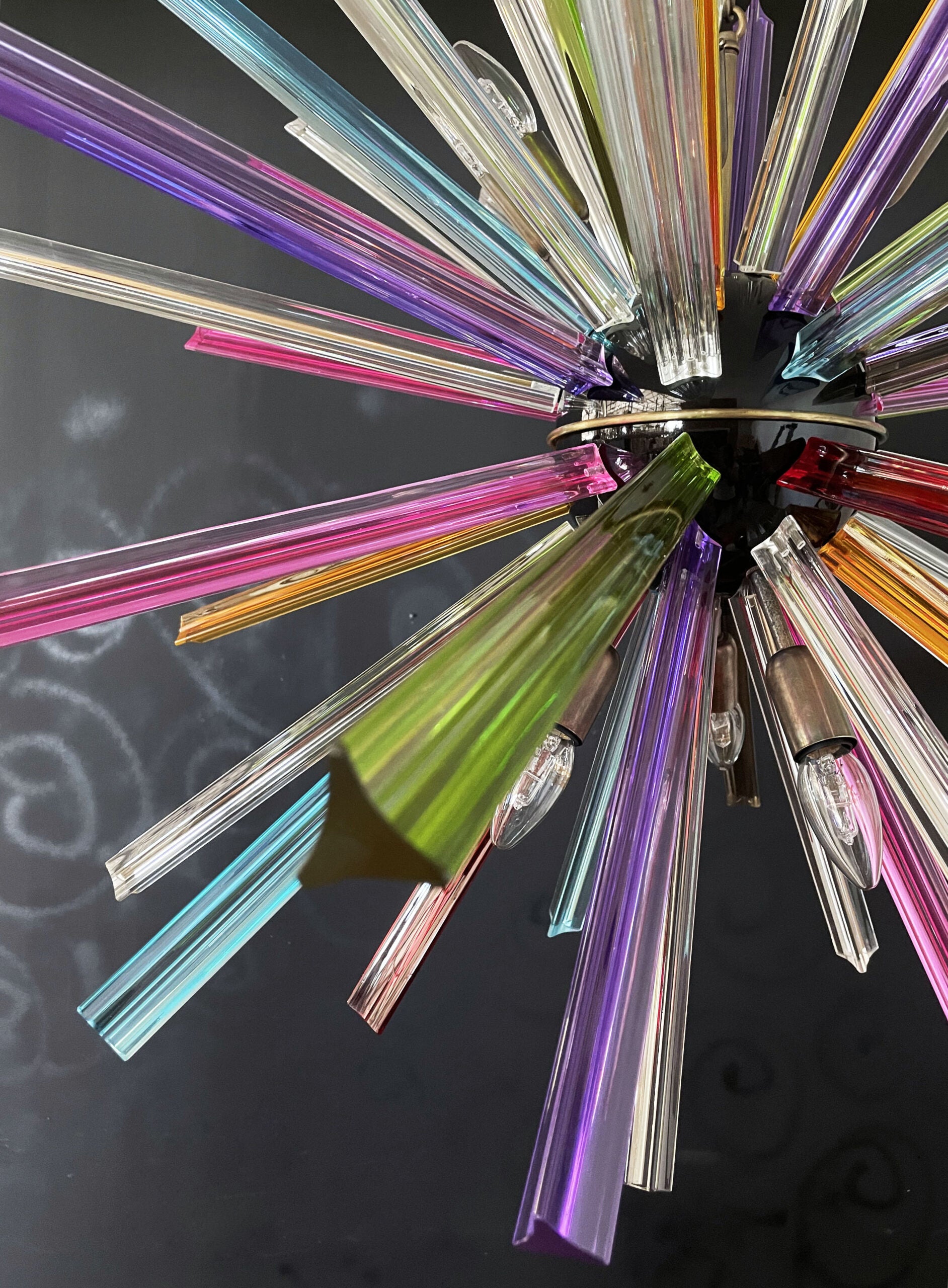 Murano Lysekrone – 50 Multifarge Sputnik – detalj 9 – Murano Classics