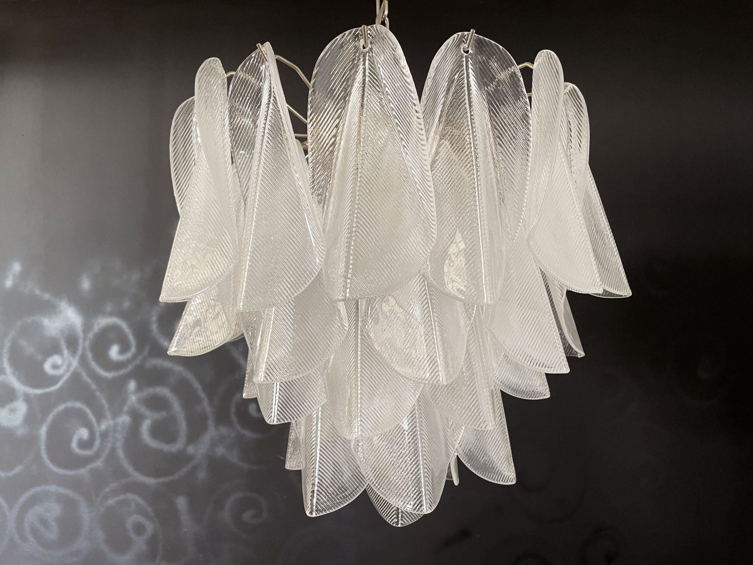 Murano Lysekrone – 41 Klare Rondiniglass – detalj 8 – Murano Classics