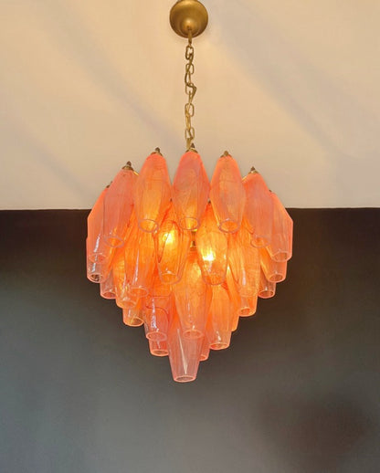 Murano Lysekrone | Rosa Alabaster Gull Poliedriglass