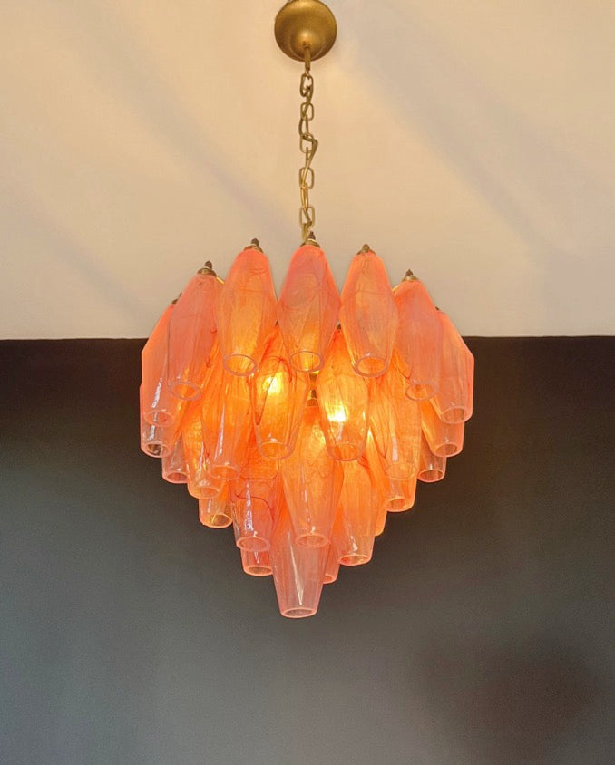 Murano Lysekrone – 32 Rosa Alabaster Poliedriglass – detalj 5 – Murano Classics