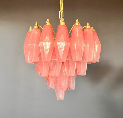 Murano Lysekrone | Rosa Alabaster Gull Poliedriglass
