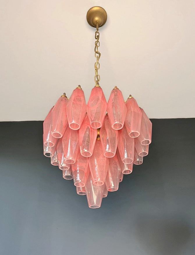 Murano Lysekrone – 32 Rosa Alabaster Poliedriglass – detalj 10 – Murano Classics