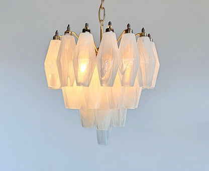 Murano Lysekrone | Alabaster hvit Hvite Alabaster Gull Poliedriglass