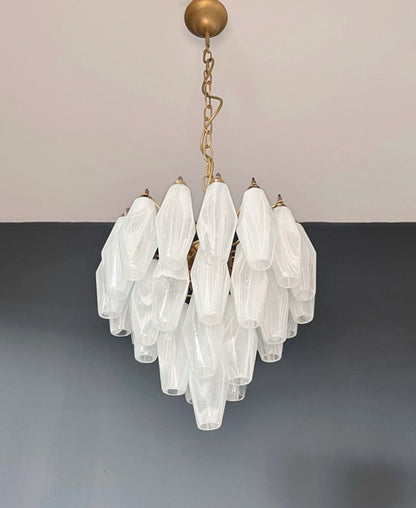 Murano Lysekrone | Alabaster hvit Hvite Alabaster Gull Poliedriglass